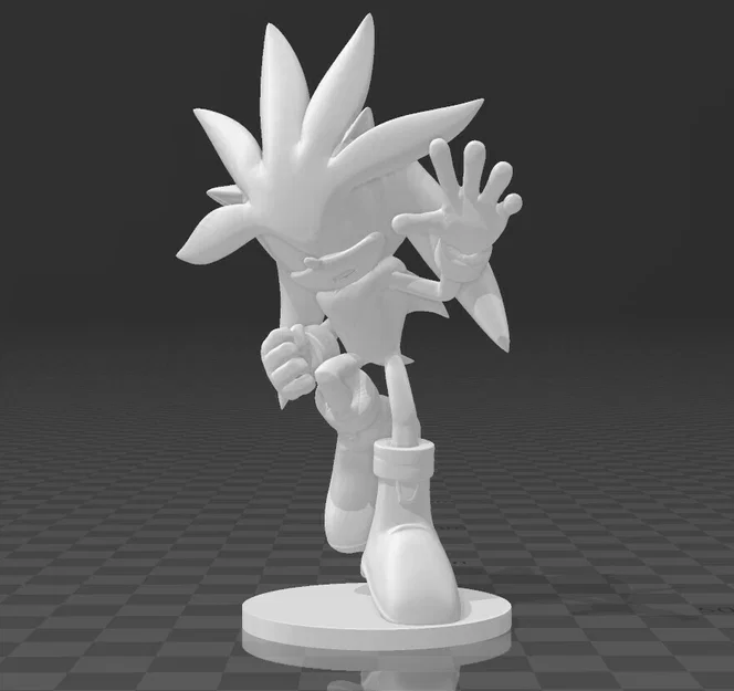 Mô hình Silver the Hedgehog phong cách Amiibo - File in 3D cực chất - Image 2