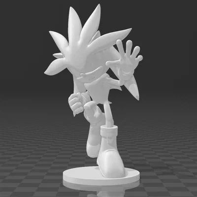 Mô hình Silver the Hedgehog phong cách Amiibo - File in 3D cực chất