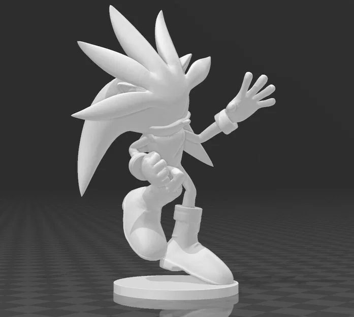 Mô hình Silver the Hedgehog phong cách Amiibo - File in 3D cực chất - Image 3