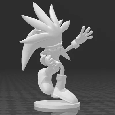 Mô hình Silver the Hedgehog phong cách Amiibo - File in 3D cực chất