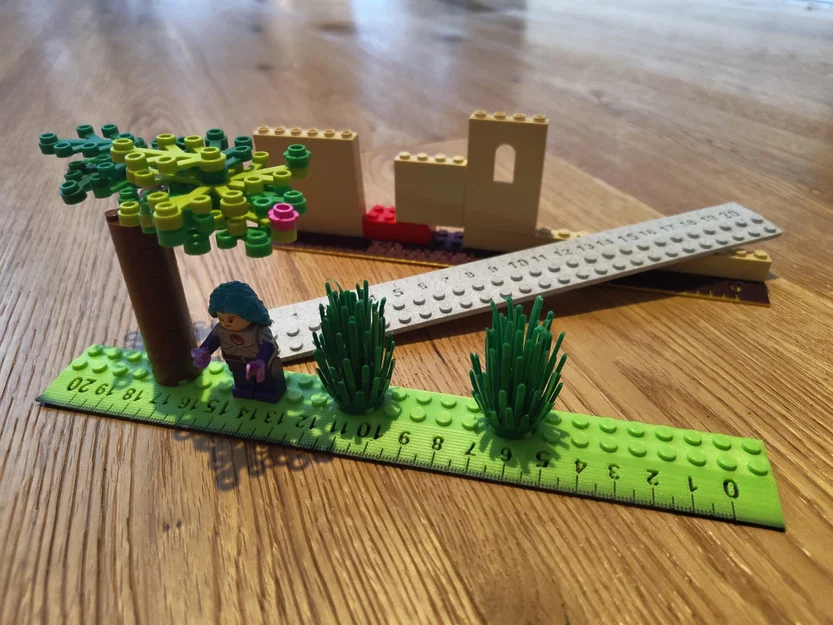 Thước 20 cm dạng gạch Lego (gắn được LEGO) - Image 1