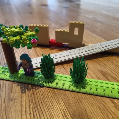 Thước 20 cm dạng gạch Lego (gắn được LEGO)