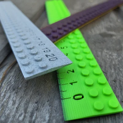 Thước 20 cm dạng gạch Lego (gắn được LEGO)