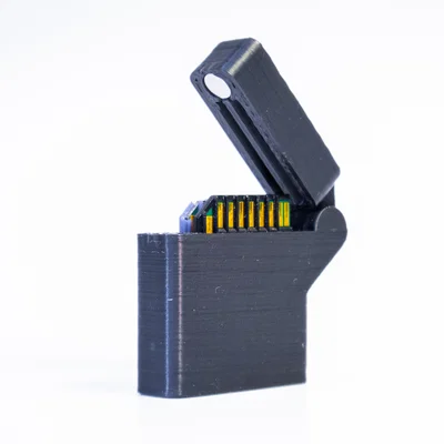 Hộp Thẻ SD 2 Nhãn Kiểu Zippo (Dual Labeled SD Card Case - Zippo Style)