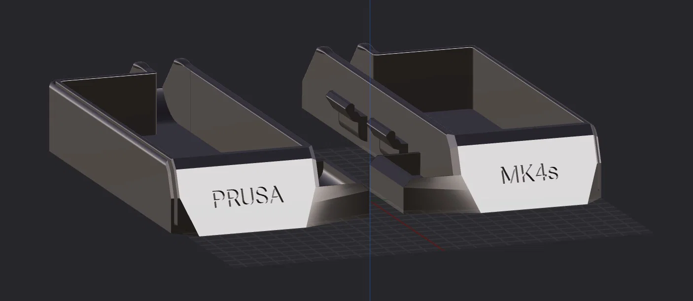 Bản mới: Prusa MK4s Side Bin có khe print sheet + khe USB, bản ngắn cho build plate - Image 6