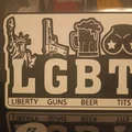 Bảng trang trí LGBT hài hước (Liberty, Guns, Beer, Tits) - In 3D - Thumbnail 1