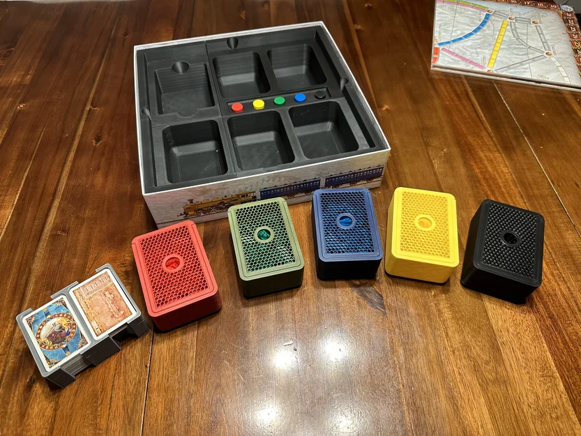 Insert/Organizer cho Ticket to Ride (kèm hộp tàu) - chia 4 mảnh - Image 1