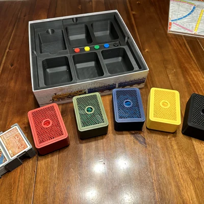 Insert/Organizer cho Ticket to Ride (kèm hộp tàu) - chia 4 mảnh