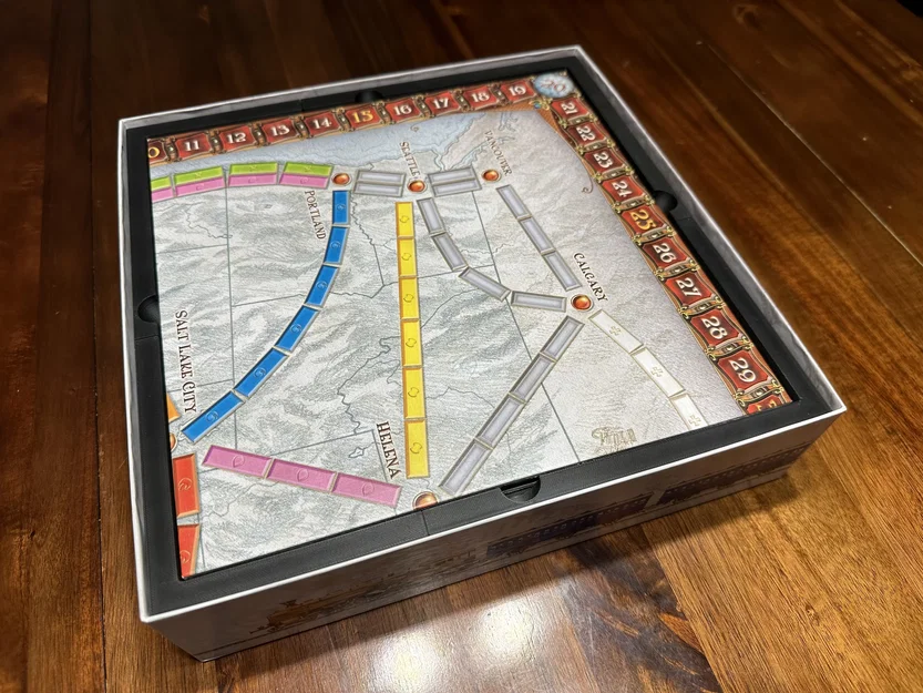 Insert/Organizer cho Ticket to Ride (kèm hộp tàu) - chia 4 mảnh - Image 4