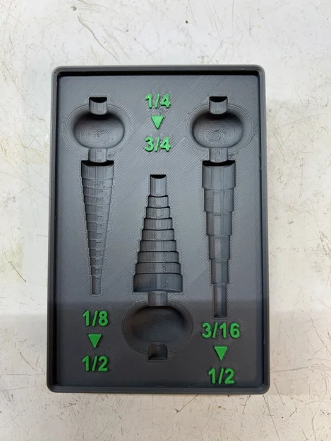 Khay Gridfinity giữ Step Drill Harbor Freight có nam châm - Image 2
