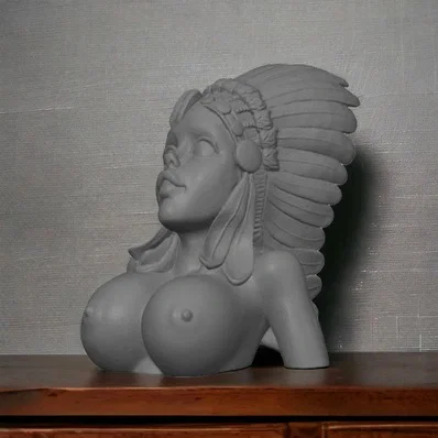 Mô hình tượng bán thân cô gái thổ dân Indian girl bust đẹp mắt
