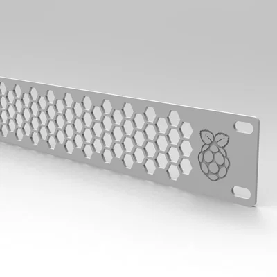 Tấm che Rack 10 inch 1U có logo Raspberry Pi cho tủ mạng
