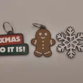 Bộ trang trí/móc khóa Giáng Sinh - bông tuyết, người bánh gừng & chữ xmas - Thumbnail 2