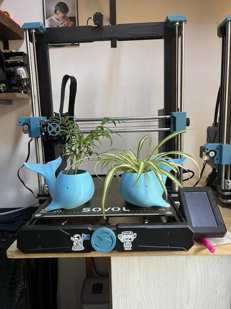 Chậu trồng cây hình cá voi 3D độc đáo trang trí bàn làm việc - Image 1