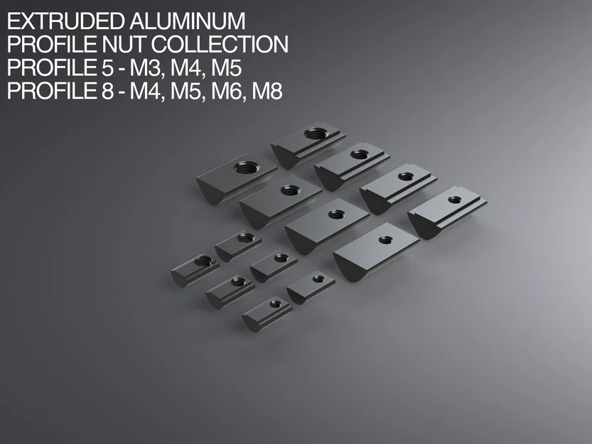 Bộ sưu tập đai ốc (nut) cho thanh nhôm định hình Profile 5 & 8 - Image 1