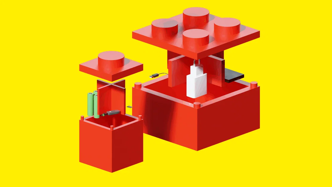 Lego School Box – Hộp đựng văn phòng phẩm & lưu trữ kiểu LEGO - Image 1