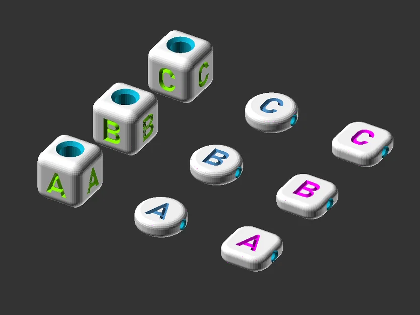 Bộ sưu tập hạt chữ cái và số (Letter Beads) in 3D cho vòng tay - Image 3