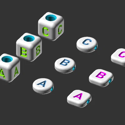 Bộ sưu tập hạt chữ cái và số (Letter Beads) in 3D cho vòng tay