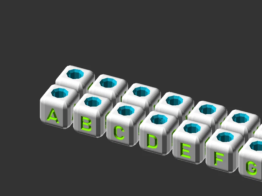 Bộ sưu tập hạt chữ cái và số (Letter Beads) in 3D cho vòng tay - Image 6