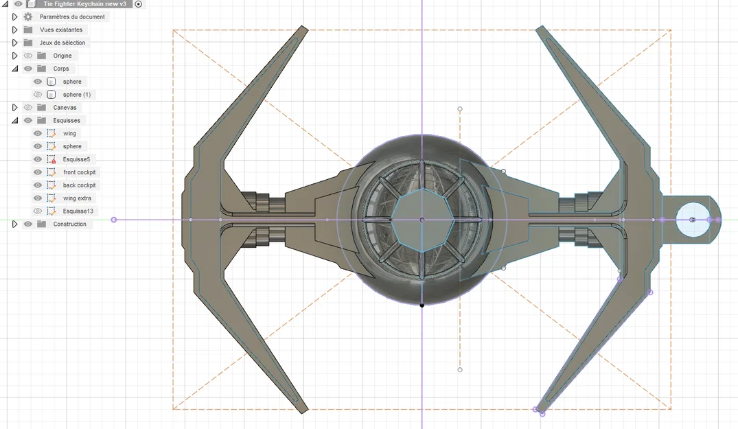 Móc khóa TIE Fighter của Darth Vader trong Star Wars - Image 4