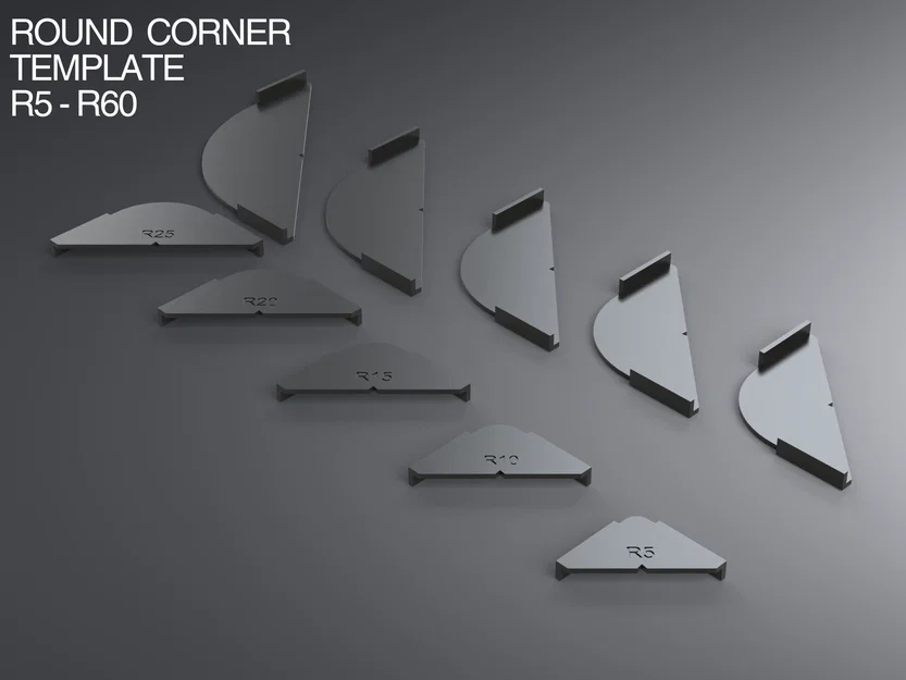 Bộ Thước Căn Bo Góc Gỗ R5-R60 (Round Corner Templates) - Image 1