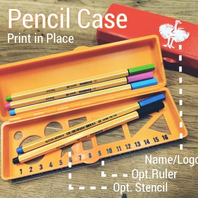Hộp bút tuỳ chỉnh kèm stencil & thước (print-in-place)