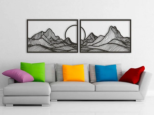 Mô hình trang trí tường Mountains with Moon tinh tế bằng in 3D - Image 1