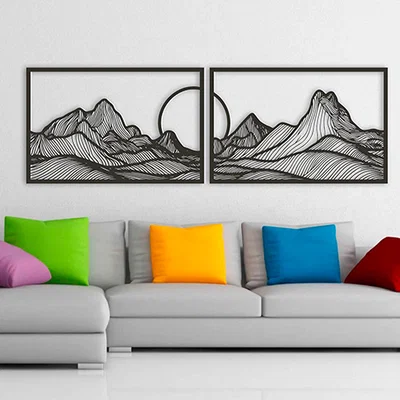 Mô hình trang trí tường Mountains with Moon tinh tế bằng in 3D