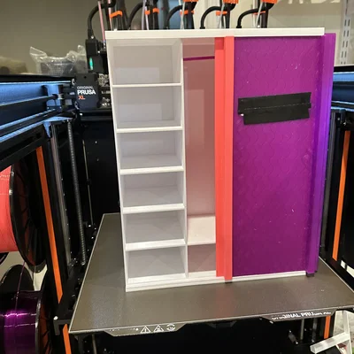 Tủ Barbie 1/6 chỉnh sửa: cửa hiện đại, có móc treo (Modified Barbie Closet)