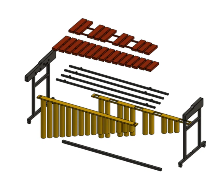 Mô hình đàn Marimba thu nhỏ 3D dùng để trưng bày - Image 3