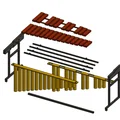 Mô hình đàn Marimba thu nhỏ 3D dùng để trưng bày - Thumbnail 3