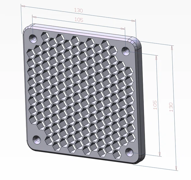 Lưới bảo vệ quạt tản nhiệt 120mm (Fan grid) thiết kế tổ ong M4 - Image 3