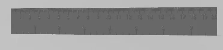Thước kẻ học sinh tích hợp đơn vị Inch và Milimet (In 3D) - Image 1
