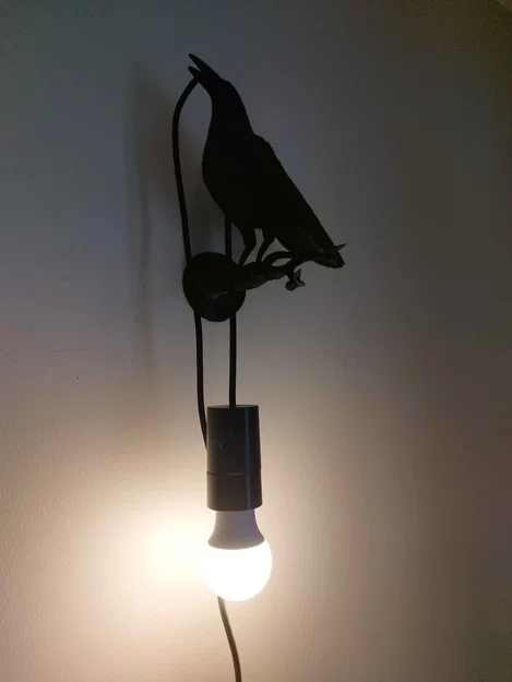 Đèn quạ kèm nhánh cây gắn tường - Image 2