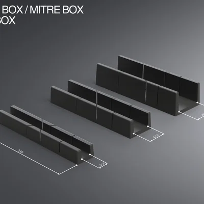 Bộ Hộp Cắt Góc Miter Box 3 Kích Thước In 3D Đa Năng