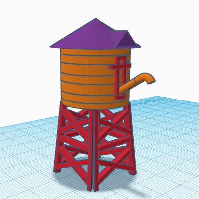 Mô hình Tháp Nước tỉ lệ N (N Scale Water Tower Model)