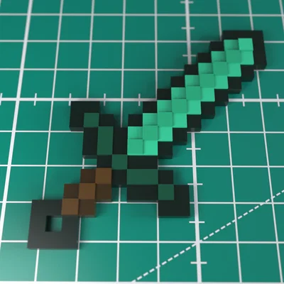 Móc khóa kiếm Minecraft 3D - Phụ kiện pixel độc đáo cho game thủ