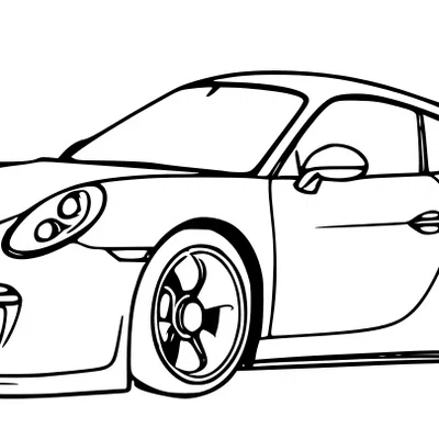 Wallart Porsche 911 GT3 – Tranh treo tường 2 màu