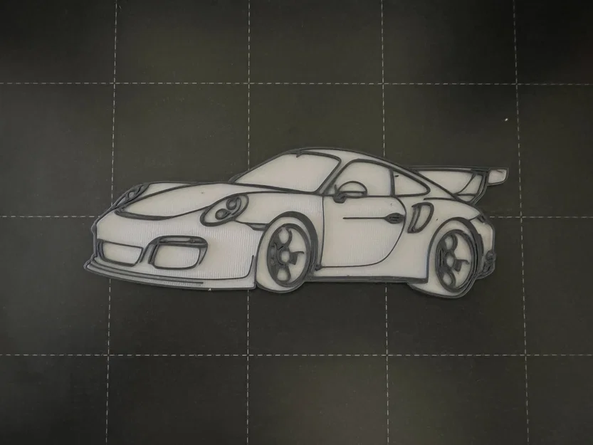 Wallart Porsche 911 GT3 – Tranh treo tường 2 màu - Image 2