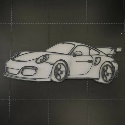 Wallart Porsche 911 GT3 – Tranh treo tường 2 màu