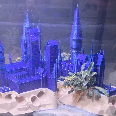Mô hình lâu đài Hogwarts 3D trang trí bể cá cực đẹp và độc đáo