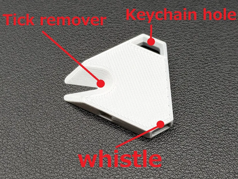 Móc khóa còi & gỡ ve Tick Whistle Keychain - Image 3