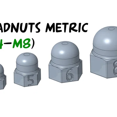 Đai ốc chụp (Headnuts) hệ metric M4 M5 M6 M8 (DIN 1587)