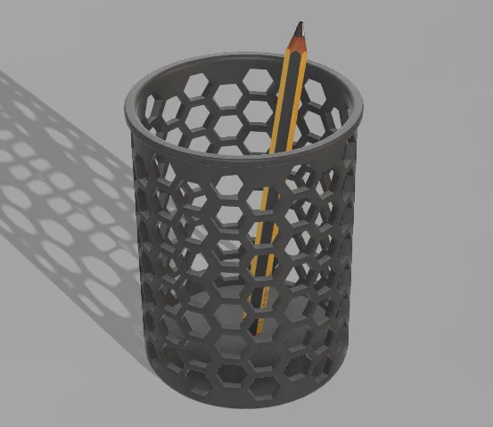 Ống cắm bút họa tiết tổ ong đẹp mắt - File in 3D văn phòng - Image 2