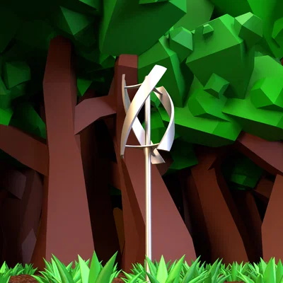 Tua-bin Gió Trục Đứng (Vertical Axis Wind Turbine - VAWT) In 3D