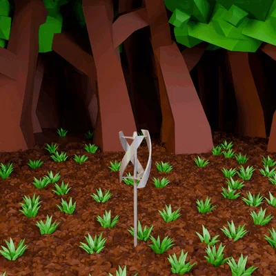 Tua-bin Gió Trục Đứng (Vertical Axis Wind Turbine - VAWT) In 3D