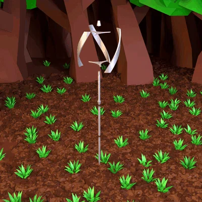 Tua-bin Gió Trục Đứng (Vertical Axis Wind Turbine - VAWT) In 3D