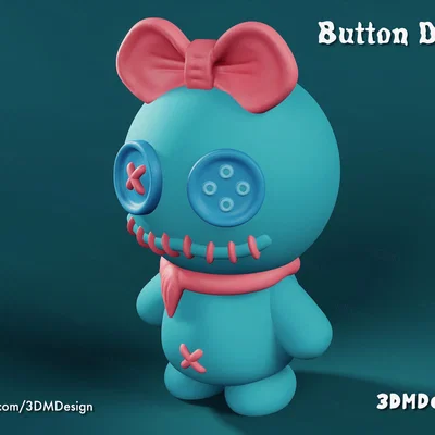 Móc khóa Button Dolly (Button Dolly Keychain)
