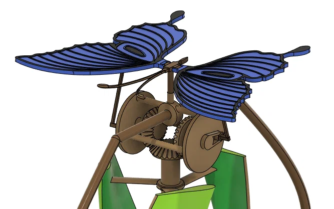 Tuabin Gió Trục Đứng Bướm Đập Cánh (Vertical Wind Turbine Butterfly Spinner) - Image 1