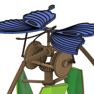 Tuabin Gió Trục Đứng Bướm Đập Cánh (Vertical Wind Turbine Butterfly Spinner)